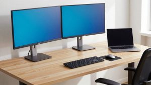 Best standing desk for two monitors and a laptop